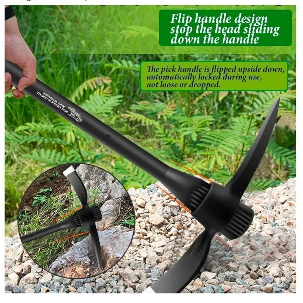 glorousamc Forged Adze Pick Weeding Mattock Pick Mattock w/Fiberglass Handle - Picture 5 of 13